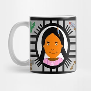 Native American Artwork Illustration on Black Background Mug